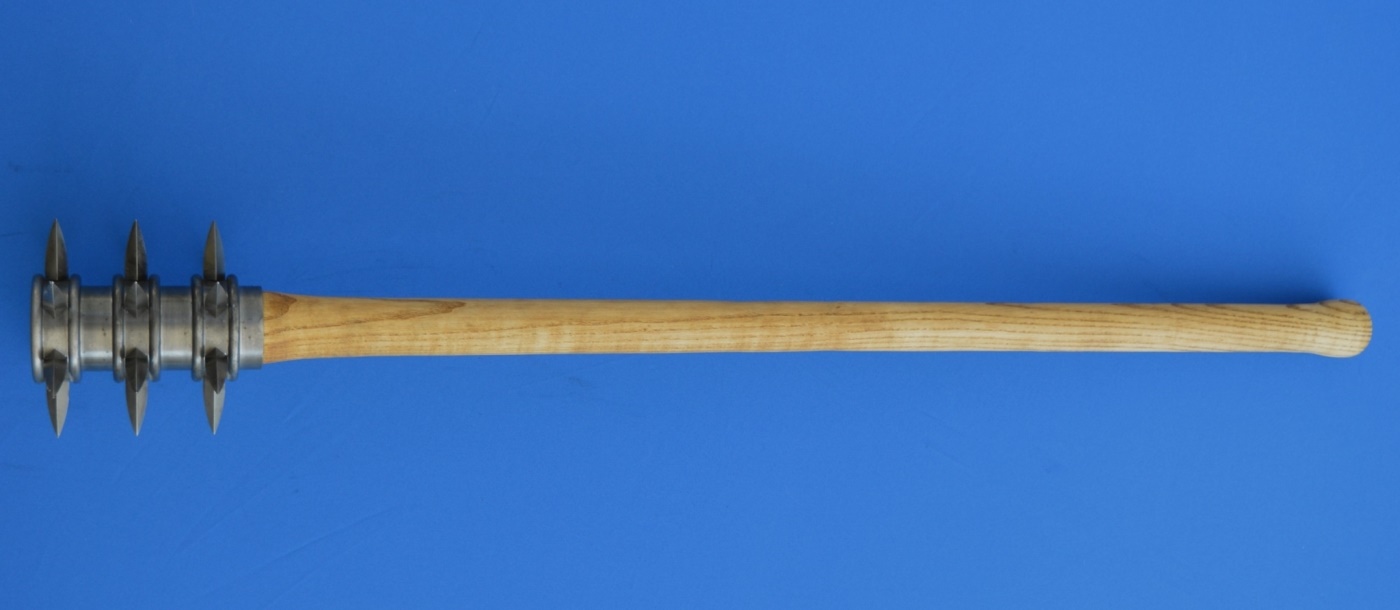 Wooden mace with spikes-long