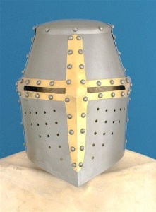 Great helm with brass cross